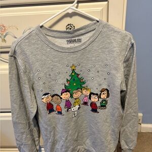 Peanuts Gray Sweatshirt Festive Holiday Hoodie